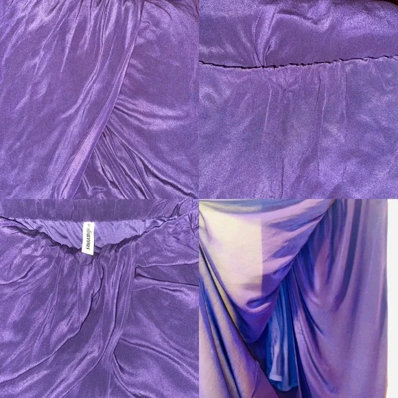 Olivaceous 100% silk layered plum maxi skirt - Picture 9 of 16